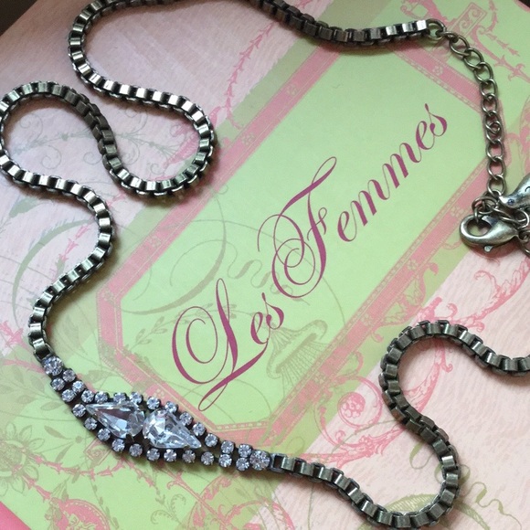 C+I Petite Pear Crystal Collar Necklace - Picture 2 of 4